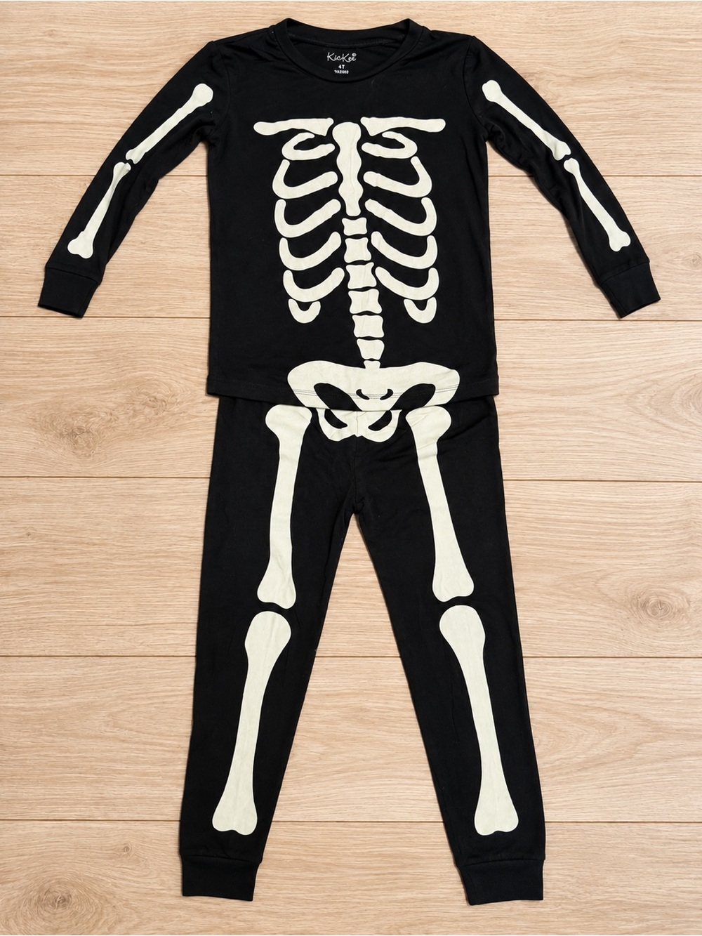 Kickee Pants Black and White Skeleton Kids Costume Pajama Set